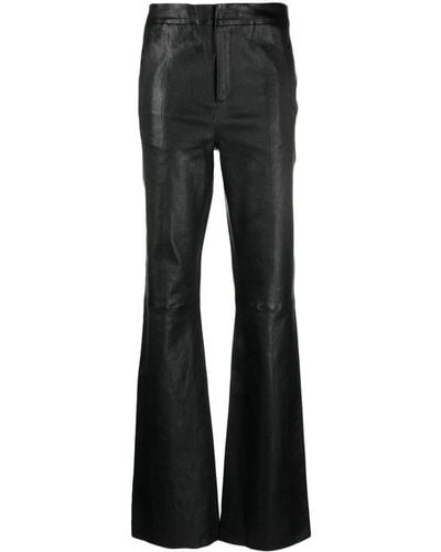 Gestuz Ivygz Leather Slim-fit Pants - Black