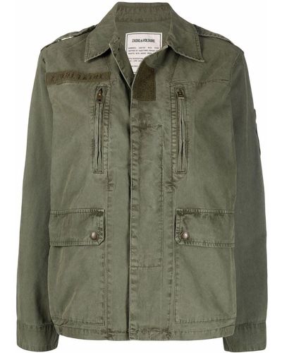 Zadig & Voltaire Slogan-patch Military Jacket - Green