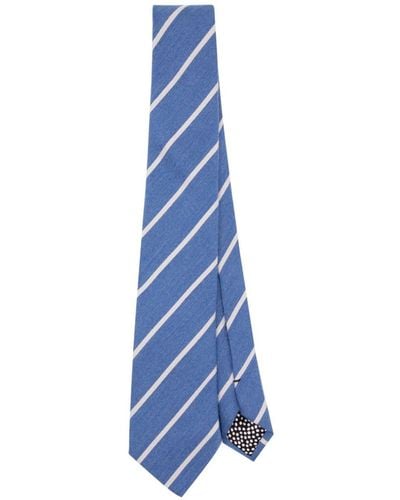Paul Smith Tie With Stripe Accessories - Blue