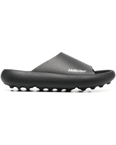 Ambush Logo-print Open-toe Slides - Grey