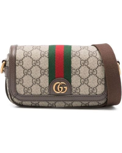 Gucci Mini sac porté épaule GG Supreme - Gris