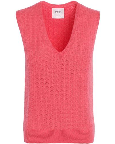 Barrie V-neck Cashmere Top - Pink
