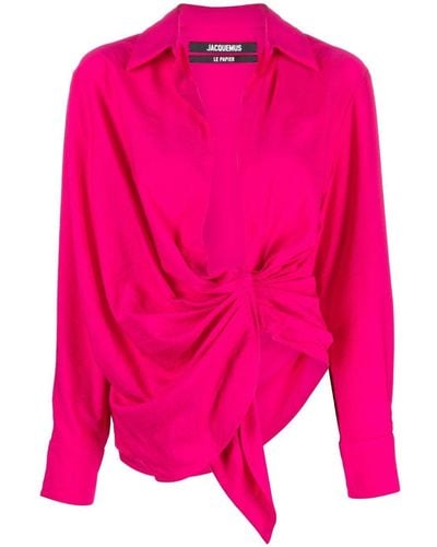 Jacquemus Le Bahia Long-sleeve Shirt - Pink