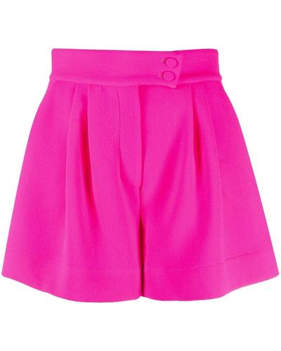 Styland Crepe-texture Mini Shorts - Pink