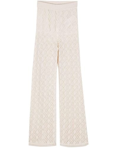 Golden Goose Crochet-knit Flared Trousers - White