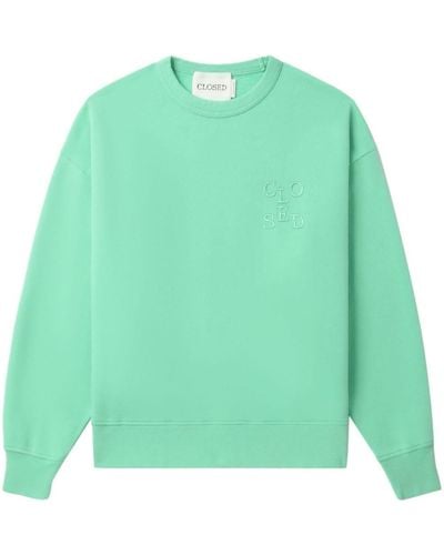 Closed Sweater Met Geborduurd Logo - Groen