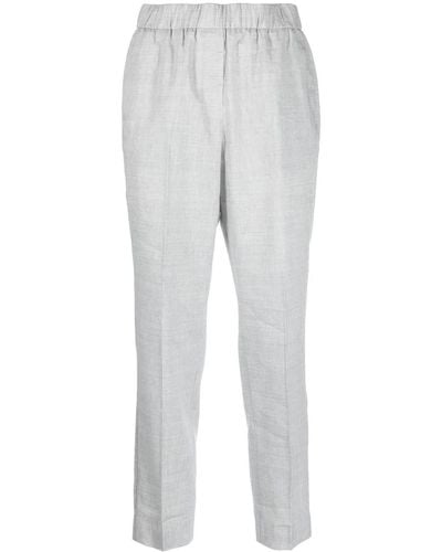 Peserico Elasticated Cropped Pants - Grey