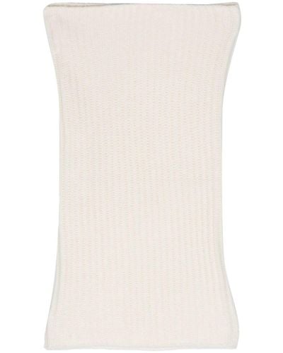 Liska Ribbed-knit Cashmere Scarf - White