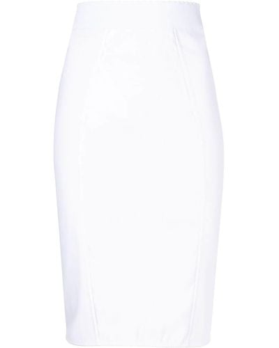 Dolce & Gabbana Corset-detail Satin Pencil Skirt - White