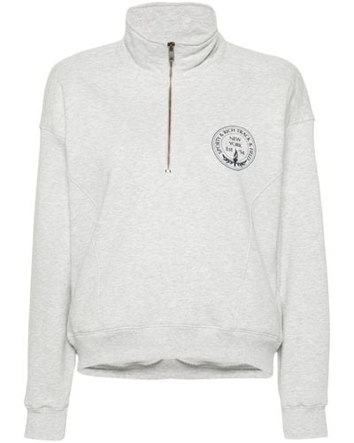Sporty & Rich Sweatshirt mit Logo-Print - Grau