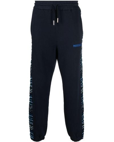 Missoni Pantalon de jogging à motif zigzag - Bleu
