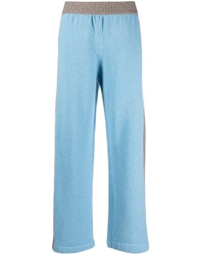 Barrie Two-tone Cashmere Pants - Blue