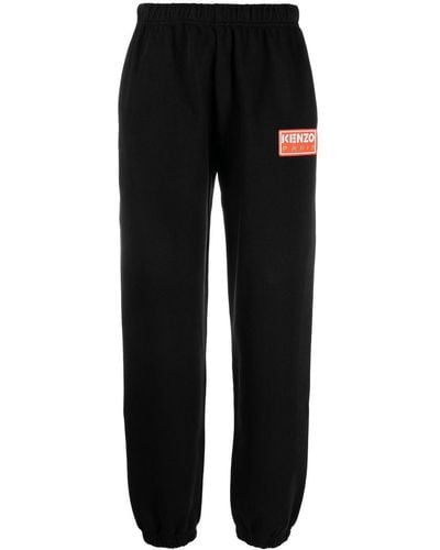 KENZO Pantalon de jogging à patch logo - Noir