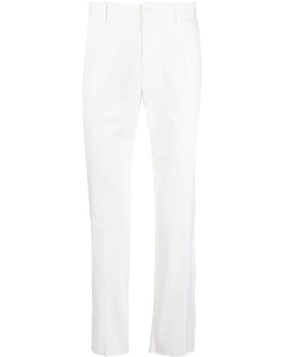 Dolce & Gabbana Pantalones de vestir con placa del logo - Blanco
