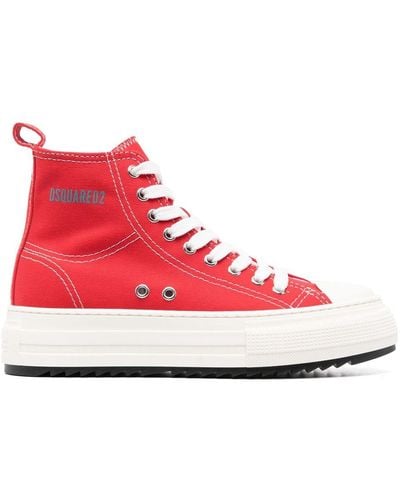 DSquared² Baskets montantes Berlin à plateforme - Rouge