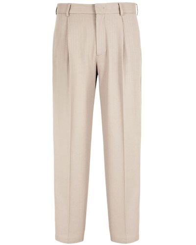 Emporio Armani Tailored Straight-leg Pants - Natural