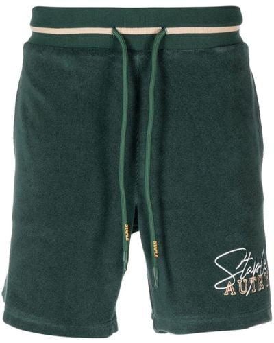 Autry Logo-embroidered Cotton-blend Track Shorts - Green