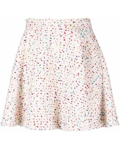 Valentino Garavani Speckled A-line Skirt - White