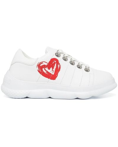 Love Moschino Leather Lace-up Trainers - White
