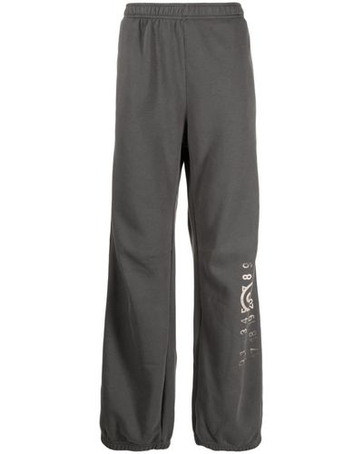 MM6 by Maison Martin Margiela Numbers Logo-print Track Trousers - Grey