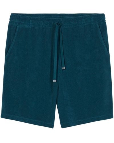 Closed Terry-cloth Track Shorts - Blue