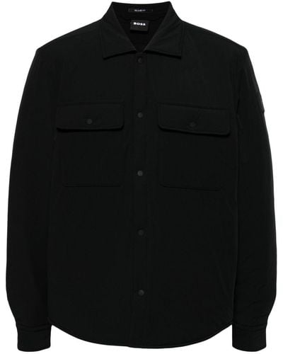BOSS ボタン シャツジャケット - ブラック