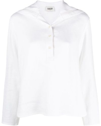 Claudie Pierlot Sailor-collar Long-sleeve Shirt - White