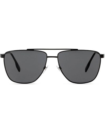 Burberry Stripe-detailing Pilot-frame Sunglasses - Grey
