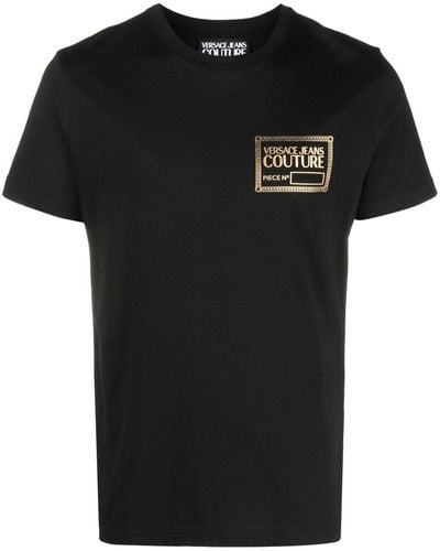 Versace T-Shirt mit Metallic-Print - Schwarz