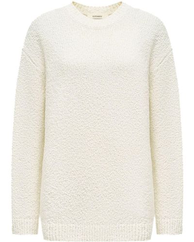 12 STOREEZ Bouclé-knit Sweater - White