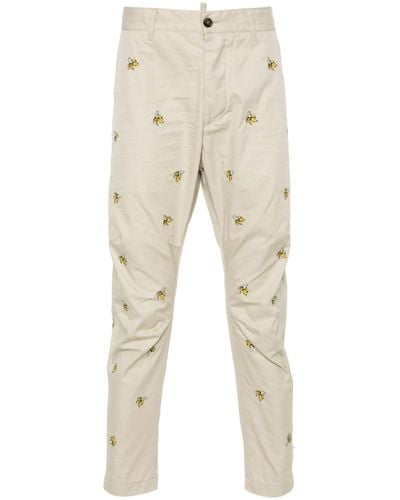 DSquared² Pantalones chinos Embroidered Fruits - Neutro