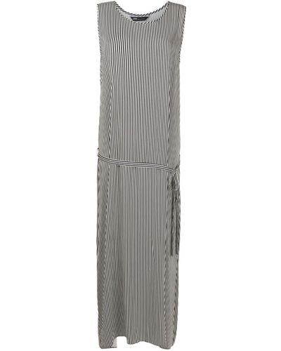 UMA | Raquel Davidowicz Striped Tied-waist Maxi Dress - Grey