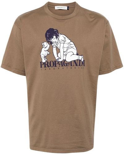 Undercover Slogan-print Cotton T-shirt - Brown
