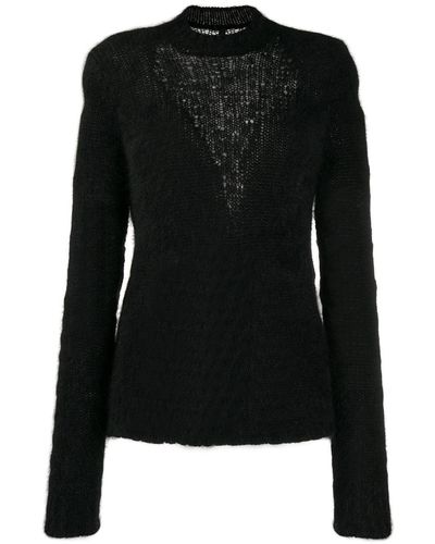 Unravel Project Slim-fit Inlay Knit Sweater - Black