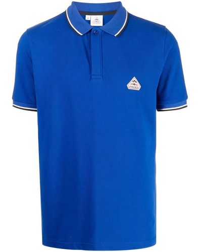 Pyrenex Logo-embroidered Cotton Polo Shirt - Blue