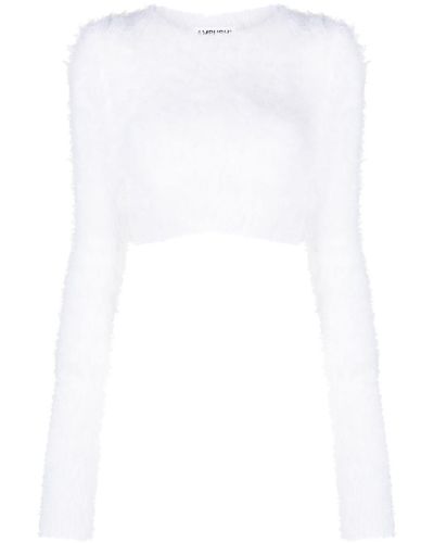Ambush Knitted Cropped Sweater - White