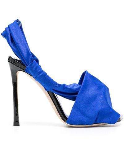 Jimmy Choo 115mm Heeled Leather Sandals - Blue