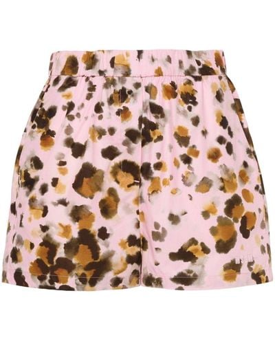 MSGM Popeline-Shorts mit grafischem Print - Pink
