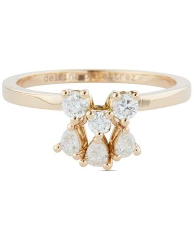 Delfina Delettrez 18kt Yellow Gold Dancing Diamonds Flower Ring - Metallic