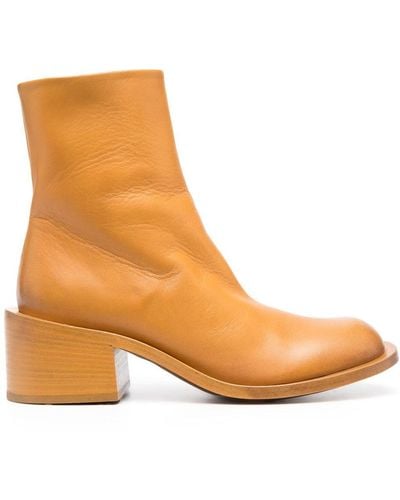 Marsèll 60mm Block-heel Leather Boots - Orange
