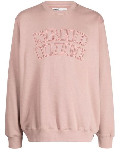Izzue X Neighborhood Logo-embroidered Cotton-blend Sweatshirt - Pink