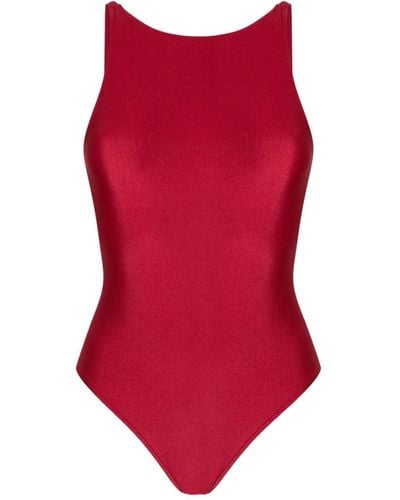 Adriana Degreas Criss Cross-straps Metallic Swimsuit - Red