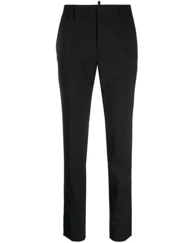 DSquared² Logo-plaque Cropped Trousers - Black
