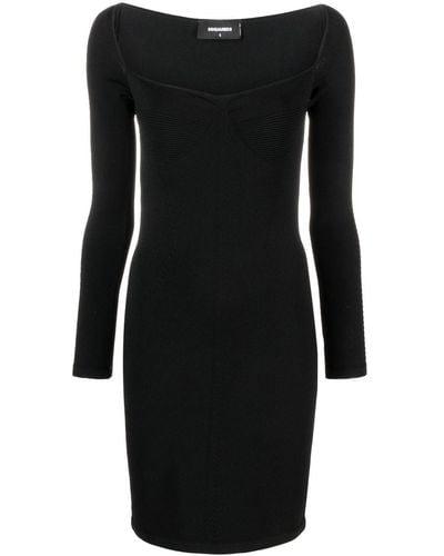 DSquared² Long-sleeved Mini Dress - Black
