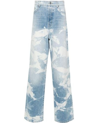 NAHMIAS Gerade Jeans mit Bleach-Effekt - Blau