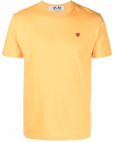 COMME DES GARÇONS PLAY T-shirt con applicazione logo - Giallo