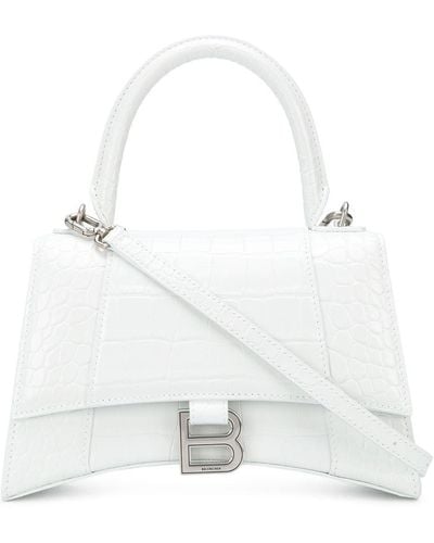 Balenciaga Kleine Hourglass Handtasche - Weiß