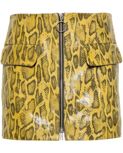 Stand Studio Elvira Leather Mini Skirt - Yellow