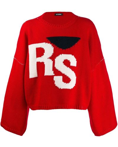 Raf Simons Wool Knitted Sweater - Red