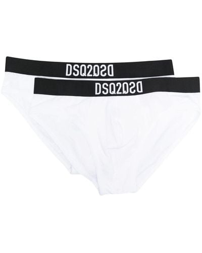 DSquared² Logo-waistband Boxer Briefs (pack Of 2) - White